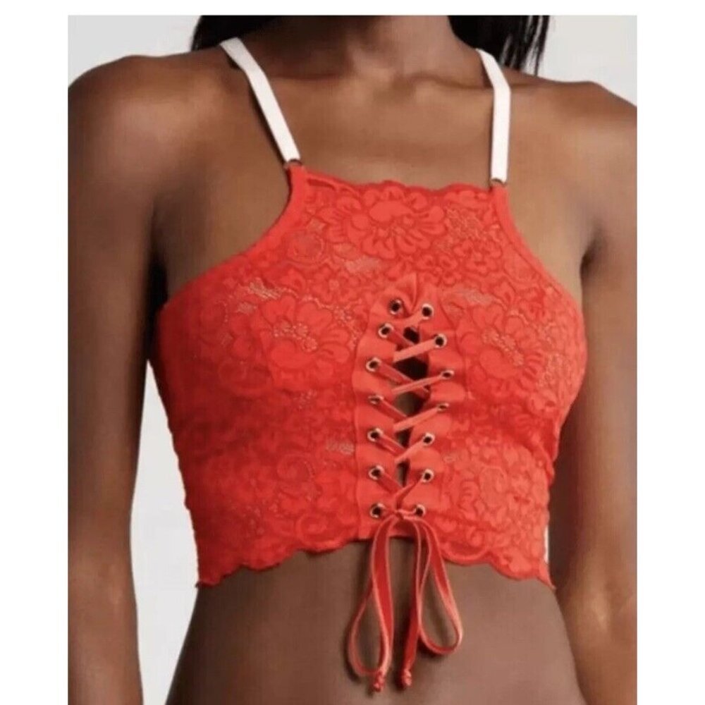 We are HAH by Free People Top 2 Bottom Cami | Size Large Blood Orange Red NEW A1 - Picture 2 of 10